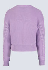 Camellia Women's Cable-Knit Sweater, Purple Rose - SW0072F