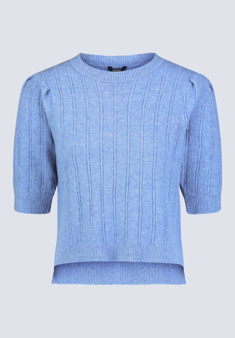 Jaxie Women's Elbow-Length Puff-Sleeve Knit Sweater, Heather Blue - SW0076F