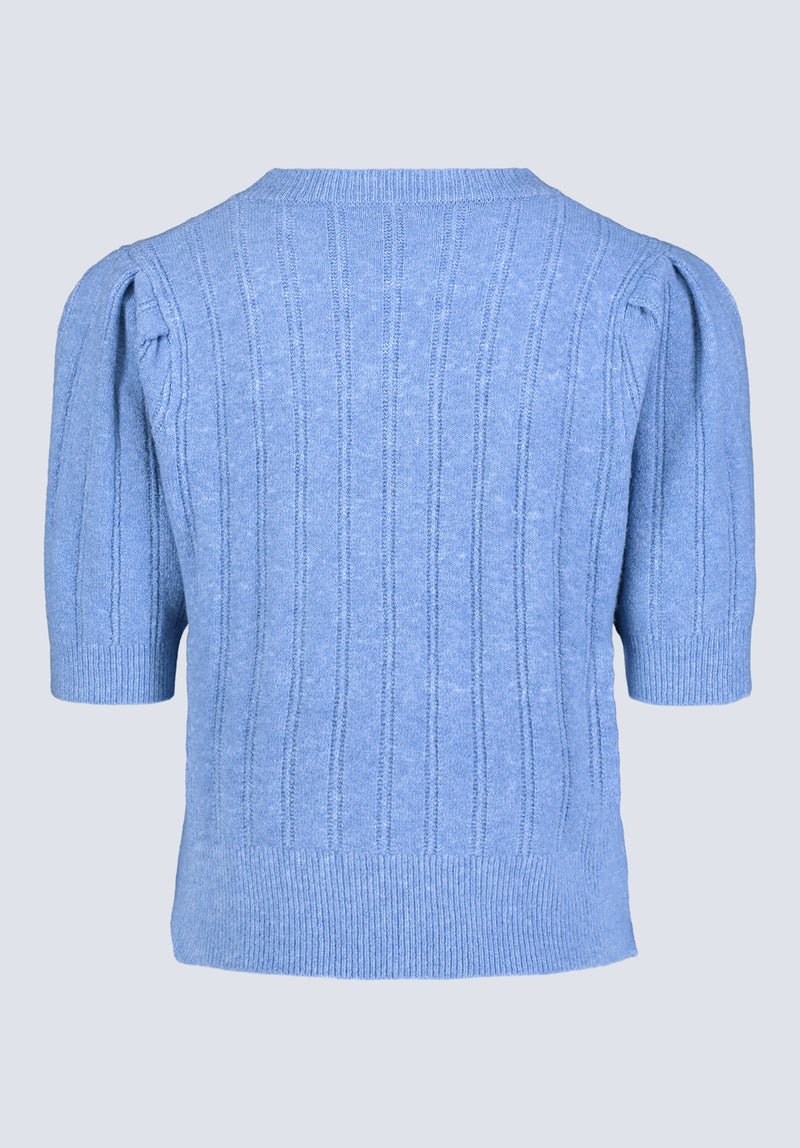 Jaxie Women's Elbow-Length Puff-Sleeve Knit Sweater, Heather Blue - SW0076F