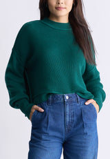 Buffalo David Bitton Seema Women's Long-Sleeve Loose-Fit Sweater, Forest Green - SW0095F Color RAINFOREST