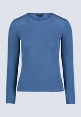 Zoella Women's Close-Fit Ribbed Sweater Top, Coronet Blue - SW0098F