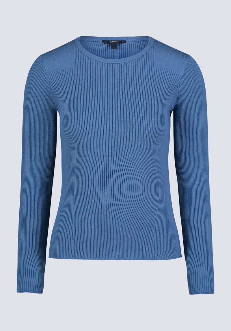 Zoella Women's Close-Fit Ribbed Sweater Top, Coronet Blue - SW0098F