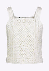 Thalassa Women's Crochet Tank Top, White - SW0121P