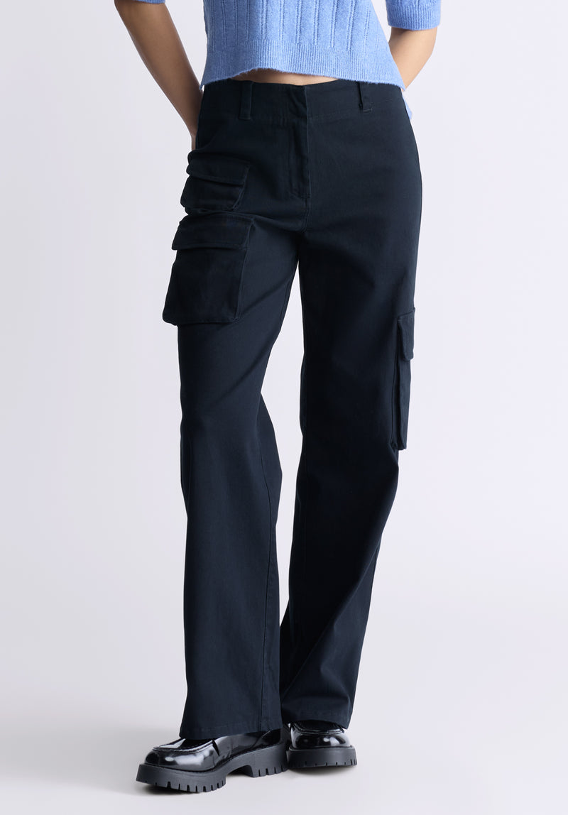 Buffalo David Bitton Fellie Women's Cargo Pants, Black - WB0011F Color BLACK