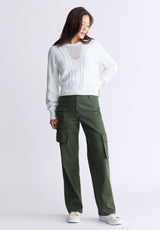 Buffalo David Bitton Fellie Women's Cargo Pants, Dark Green - WB0008F Color DARK GREEN