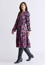 Buffalo David Bitton Karrigan Women's Long-Sleeve Midi Dress, Pink Floral - WD0059F Color ABSTRACT FLORAL