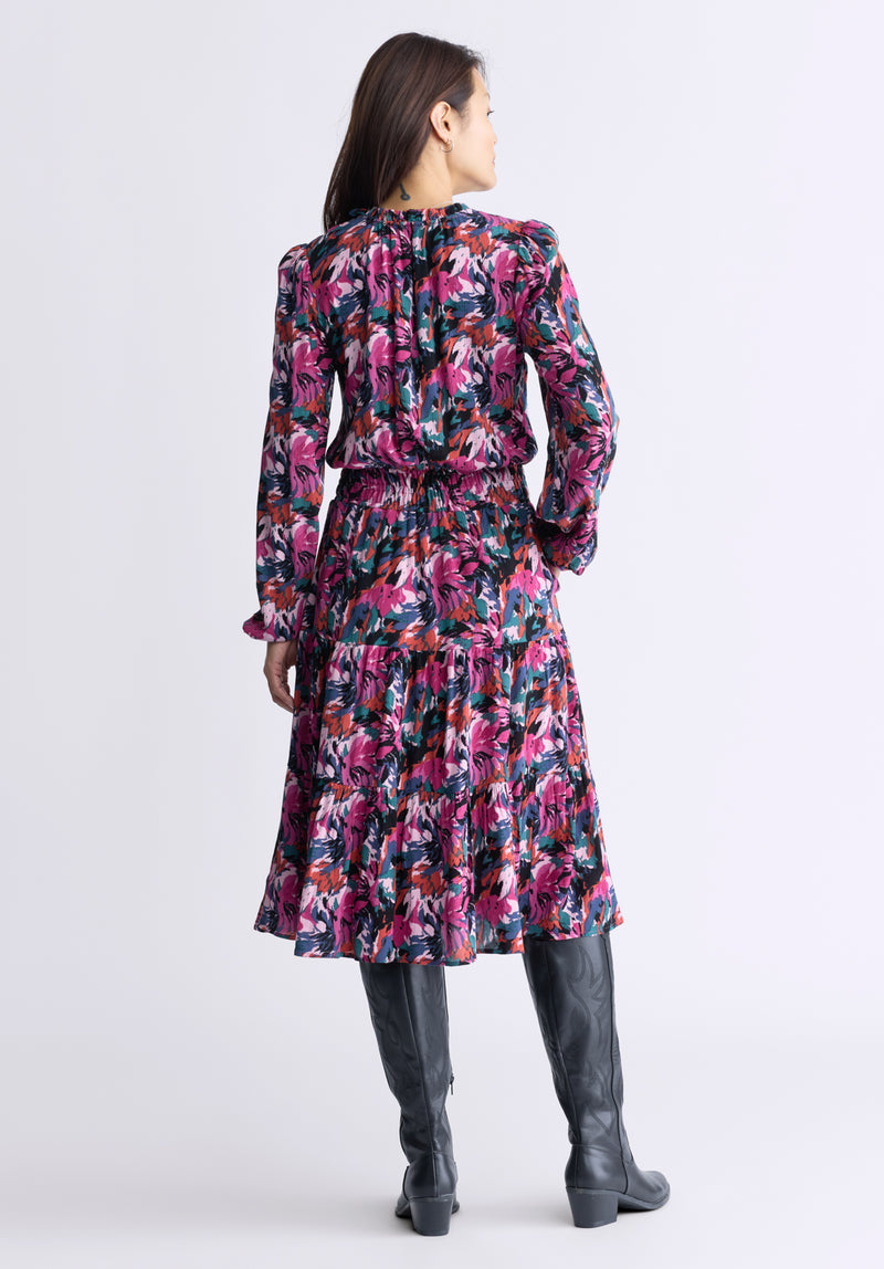 Buffalo David Bitton Karrigan Women's Long-Sleeve Midi Dress, Pink Floral - WD0059F Color ABSTRACT FLORAL