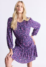 Buffalo David Bitton Rochelle Women's Floral Print Long-Sleeve Dress, Purple - WD0064H