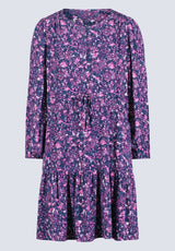 Buffalo David Bitton Rochelle Women's Floral Print Long-Sleeve Dress, Purple - WD0064H