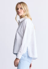 Buffalo David Bitton Twyla Women's Boxy Button-Up Shirt, White - WT0170H