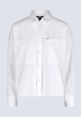 Buffalo David Bitton Twyla Women's Boxy Button-Up Shirt, White - WT0170H