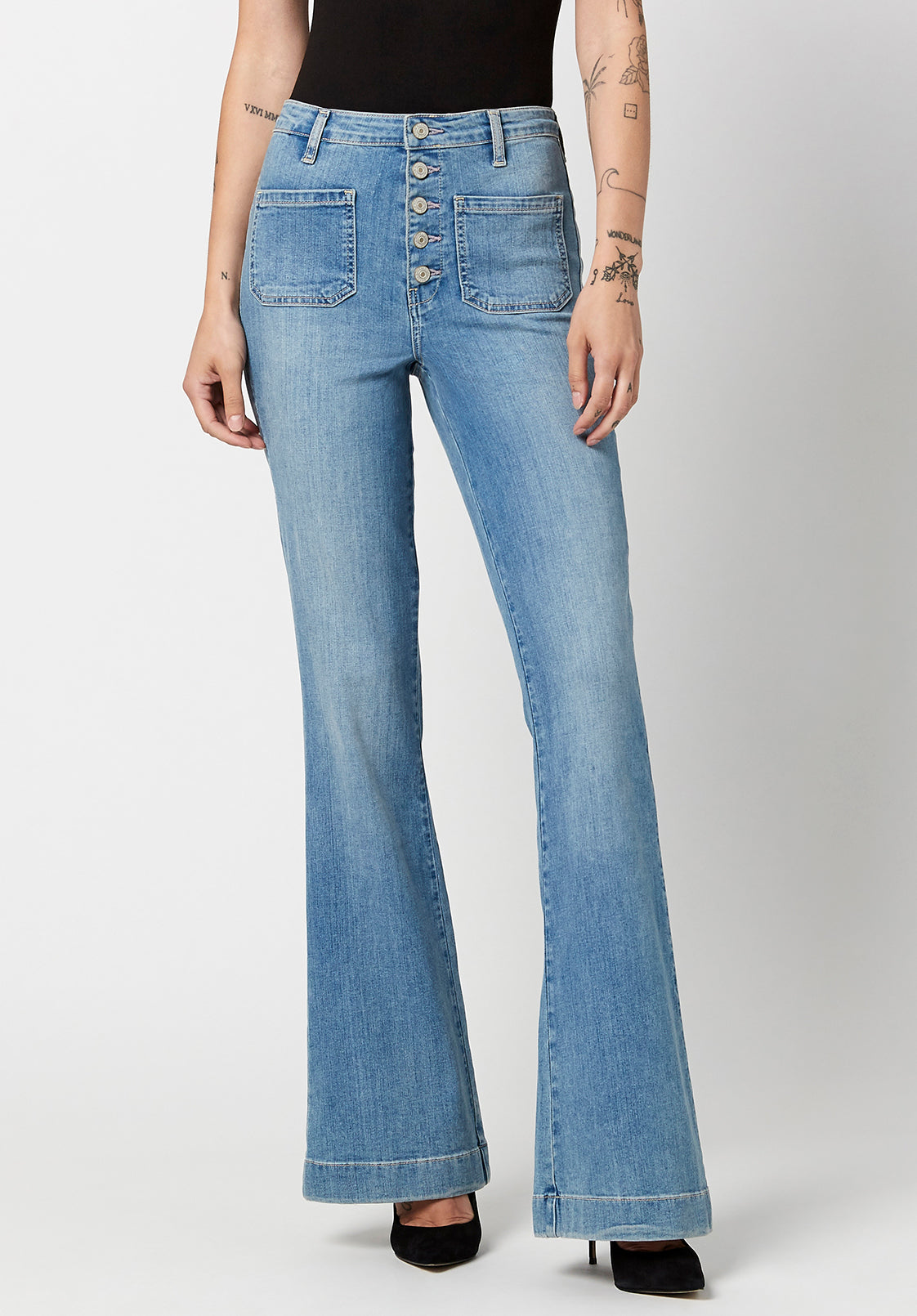 High Rise Flare Joplin Women's Jeans in Sanded Wash – Buffalo Jeans - US