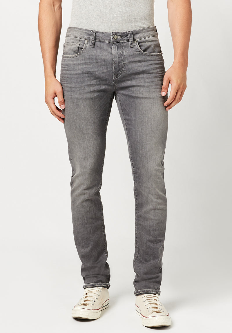 Men's Grey Slim Fit Stretch Jeans