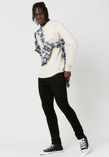 Buffalo David Bitton Kariver Henley Long Sleeve Shirt - BM23368 Color MILK