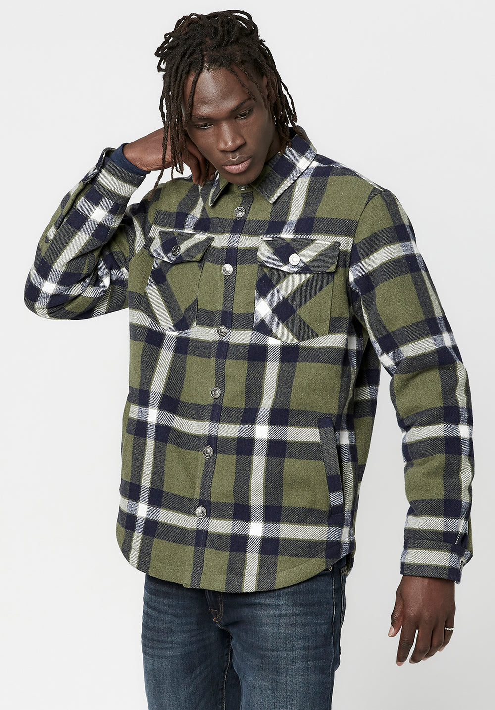 Japuy Men's Shacket in Green Black Plaid – Buffalo Jeans